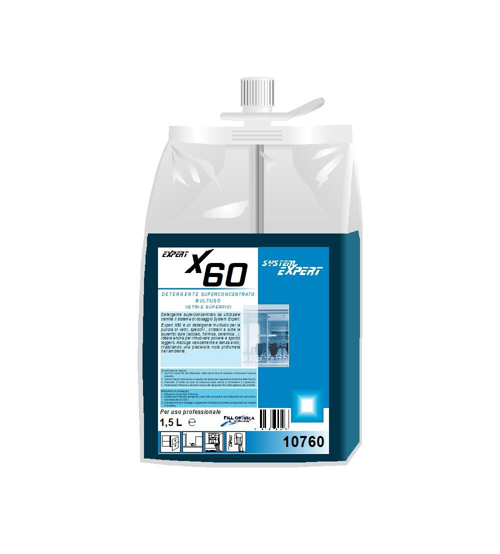 Expert X60 - multipurpose detergent for glass and surfaces ml 1500